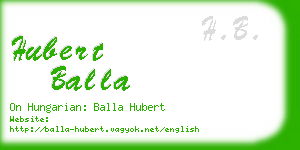 hubert balla business card